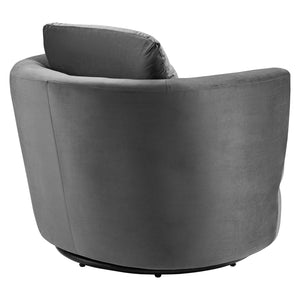 ModwayModway Pirouette Performance Velvet Swivel Armchair EEI-4345 EEI-4345-GRY- BetterPatio.com