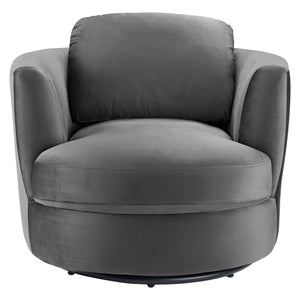 ModwayModway Pirouette Performance Velvet Swivel Armchair EEI-4345 EEI-4345-GRY- BetterPatio.com