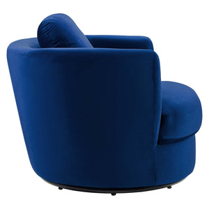 ModwayModway Pirouette Performance Velvet Swivel Armchair EEI-4345 EEI-4345-NAV- BetterPatio.com