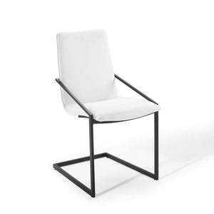 ModwayModway Pitch Dining Armchair Upholstered Fabric Set of 2 EEI-4489 EEI-4489-BLK-WHI- BetterPatio.com