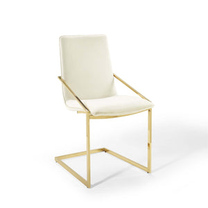 ModwayModway Pitch Performance Velvet Dining Armchair EEI-3799 EEI-3799-GLD-IVO- BetterPatio.com