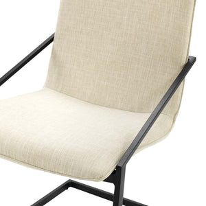 ModwayModway Pitch Upholstered Fabric Dining Armchair EEI-3800 EEI-3800-BLK-BEI- BetterPatio.com