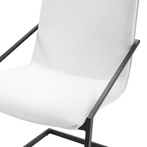 ModwayModway Pitch Upholstered Fabric Dining Armchair EEI-3800 EEI-3800-BLK-WHI- BetterPatio.com
