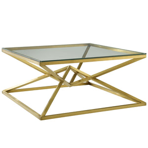 ModwayModway Point 39.5" Brushed Gold Metal Stainless Steel Coffee Table EEI-3612 EEI-3612-GLD- BetterPatio.com