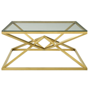 ModwayModway Point 39.5" Brushed Gold Metal Stainless Steel Coffee Table EEI-3612 EEI-3612-GLD- BetterPatio.com