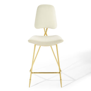 ModwayModway Ponder Bar Stool Performance Velvet Set of 2 EEI-5573 EEI-5573-IVO- BetterPatio.com