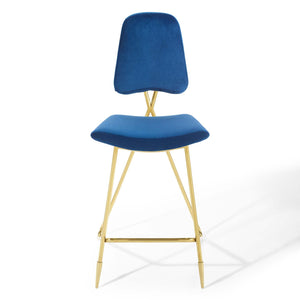 ModwayModway Ponder Bar Stool Performance Velvet Set of 2 EEI-5573 EEI-5573-NAV- BetterPatio.com