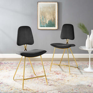 ModwayModway Ponder Counter Stool Performance Velvet Set of 2 EEI-5572 EEI-5572-BLK- BetterPatio.com