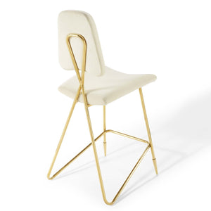 ModwayModway Ponder Performance Velvet Bar Stool EEI-3880 EEI-3880-IVO- BetterPatio.com