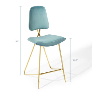 ModwayModway Ponder Performance Velvet Bar Stool EEI-3880 EEI-3880-SEA- BetterPatio.com