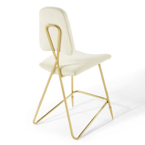 ModwayModway Ponder Performance Velvet Counter Stool EEI-3879 EEI-3879-IVO- BetterPatio.com