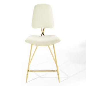 ModwayModway Ponder Performance Velvet Counter Stool EEI-3879 EEI-3879-IVO- BetterPatio.com