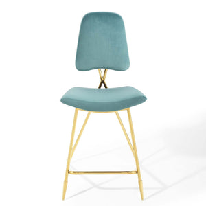 ModwayModway Ponder Performance Velvet Counter Stool EEI-3879 EEI-3879-SEA- BetterPatio.com