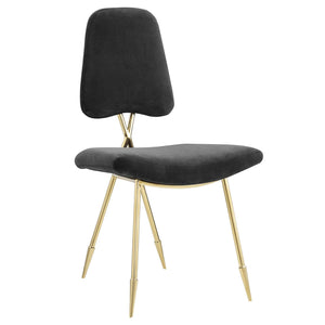 ModwayModway Ponder Performance Velvet Dining Side Chair EEI-2811 EEI-2811-BLK- BetterPatio.com