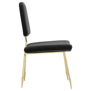 ModwayModway Ponder Performance Velvet Dining Side Chair EEI-2811 EEI-2811-BLK- BetterPatio.com