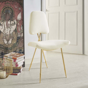 ModwayModway Ponder Performance Velvet Dining Side Chair EEI-2811 EEI-2811-IVO- BetterPatio.com