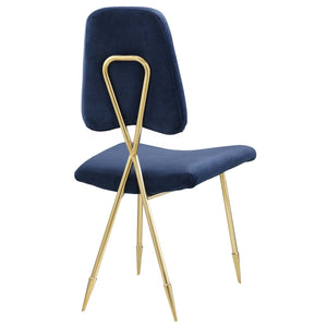 ModwayModway Ponder Performance Velvet Dining Side Chair EEI-2811 EEI-2811-NAV- BetterPatio.com