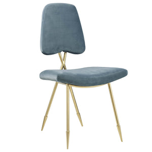 ModwayModway Ponder Performance Velvet Dining Side Chair EEI-2811 EEI-2811-SEA- BetterPatio.com