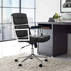 ModwayModway Portray Highback Upholstered Vinyl Office Chair EEI-2685 EEI-2685-BLK- BetterPatio.com