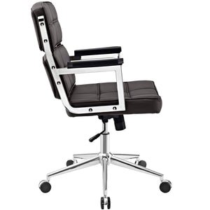 ModwayModway Portray Highback Upholstered Vinyl Office Chair EEI-2685 EEI-2685-BRN- BetterPatio.com