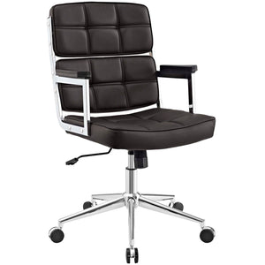 ModwayModway Portray Highback Upholstered Vinyl Office Chair EEI-2685 EEI-2685-BRN- BetterPatio.com