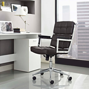 ModwayModway Portray Highback Upholstered Vinyl Office Chair EEI-2685 EEI-2685-BRN- BetterPatio.com