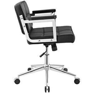 ModwayModway Portray Mid Back Upholstered Vinyl Office Chair EEI-2686 EEI-2686-BLK- BetterPatio.com