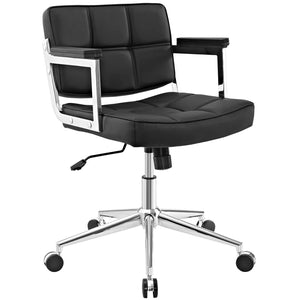 ModwayModway Portray Mid Back Upholstered Vinyl Office Chair EEI-2686 EEI-2686-BLK- BetterPatio.com