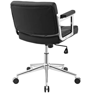 ModwayModway Portray Mid Back Upholstered Vinyl Office Chair EEI-2686 EEI-2686-BLK- BetterPatio.com