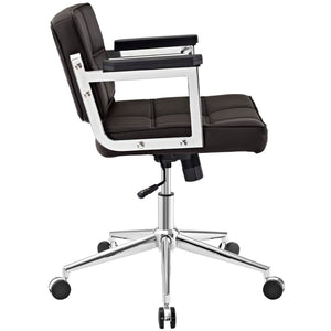 ModwayModway Portray Mid Back Upholstered Vinyl Office Chair EEI-2686 EEI-2686-BRN- BetterPatio.com