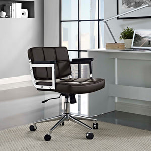 ModwayModway Portray Mid Back Upholstered Vinyl Office Chair EEI-2686 EEI-2686-BRN- BetterPatio.com