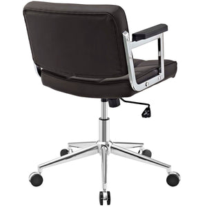 ModwayModway Portray Mid Back Upholstered Vinyl Office Chair EEI-2686 EEI-2686-BRN- BetterPatio.com