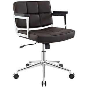 ModwayModway Portray Mid Back Upholstered Vinyl Office Chair EEI-2686 EEI-2686-BRN- BetterPatio.com