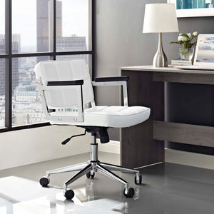 ModwayModway Portray Mid Back Upholstered Vinyl Office Chair EEI-2686 EEI-2686-WHI- BetterPatio.com