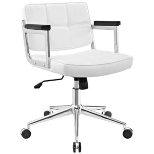 ModwayModway Portray Mid Back Upholstered Vinyl Office Chair EEI-2686 EEI-2686-WHI- BetterPatio.com