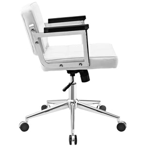 ModwayModway Portray Mid Back Upholstered Vinyl Office Chair EEI-2686 EEI-2686-WHI- BetterPatio.com