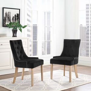 ModwayModway Pose Dining Chair Performance Velvet Set of 2 EEI-3504 EEI-3504-BLK- BetterPatio.com