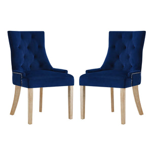 ModwayModway Pose Dining Chair Performance Velvet Set of 2 EEI-3504 EEI-3504-NAV- BetterPatio.com