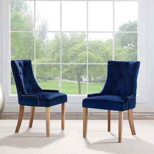 ModwayModway Pose Dining Chair Performance Velvet Set of 2 EEI-3504 EEI-3504-NAV- BetterPatio.com