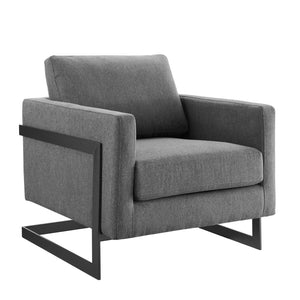 ModwayModway Posse Upholstered Fabric Accent Chair EEI-4391 EEI-4391-BLK-CHA- BetterPatio.com