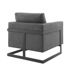 ModwayModway Posse Upholstered Fabric Accent Chair EEI-4391 EEI-4391-BLK-CHA- BetterPatio.com
