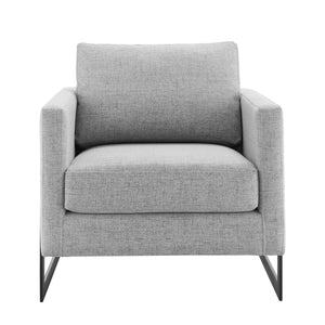 ModwayModway Posse Upholstered Fabric Accent Chair EEI-4391 EEI-4391-BLK-LGR- BetterPatio.com