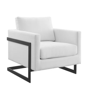 ModwayModway Posse Upholstered Fabric Accent Chair EEI-4391 EEI-4391-BLK-WHI- BetterPatio.com