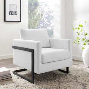 ModwayModway Posse Upholstered Fabric Accent Chair EEI-4391 EEI-4391-BLK-WHI- BetterPatio.com
