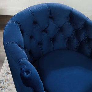 ModwayModway Precept Accent Performance Velvet Armchair EEI-3452 EEI-3452-NAV- BetterPatio.com