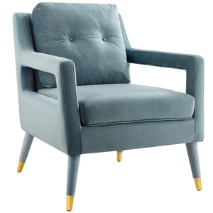 ModwayModway Premise Armchair Performance Velvet Set of 2 EEI-4428 EEI-4428-LBU- BetterPatio.com