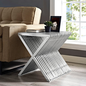 ModwayModway Press Stainless Steel Side Table EEI-2096 EEI-2096-SLV- BetterPatio.com