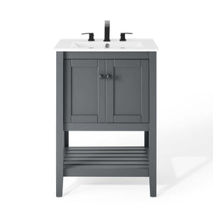 ModwayModway Prestige 24" Bathroom Vanity EEI-4246 EEI-4246-GRY-WHI- BetterPatio.com