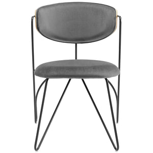 ModwayModway Prevail Black Frame Dining and Accent Performance Velvet Chair EEI-3605 EEI-3605-BLK-GRY- BetterPatio.com