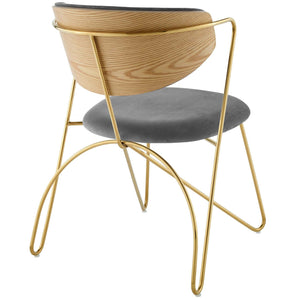 ModwayModway Prevail Gold Stainless Steel Dining and Accent Performance Velvet Chair EEI-3606 EEI-3606-GLD-GRY- BetterPatio.com